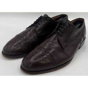 Allen Edmonds 8.5E Sanford Burgundy Leather Cap Toe Oxford Mens Dress Shoes